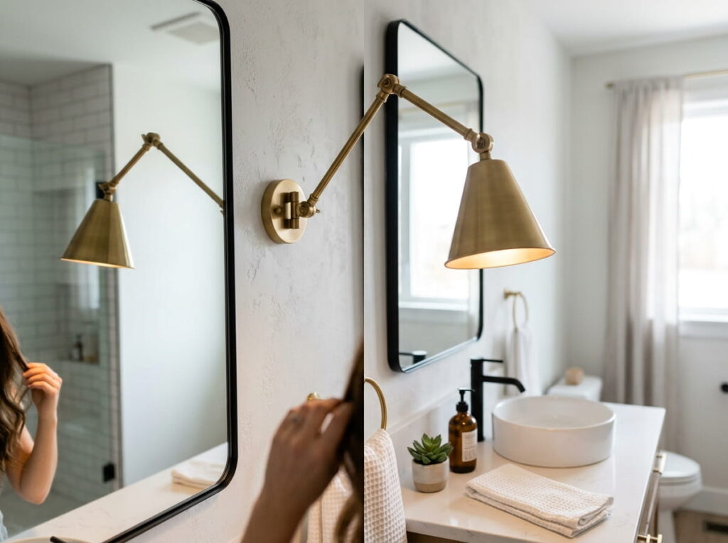 Articulating Sconces That Swing Away From the Mirror