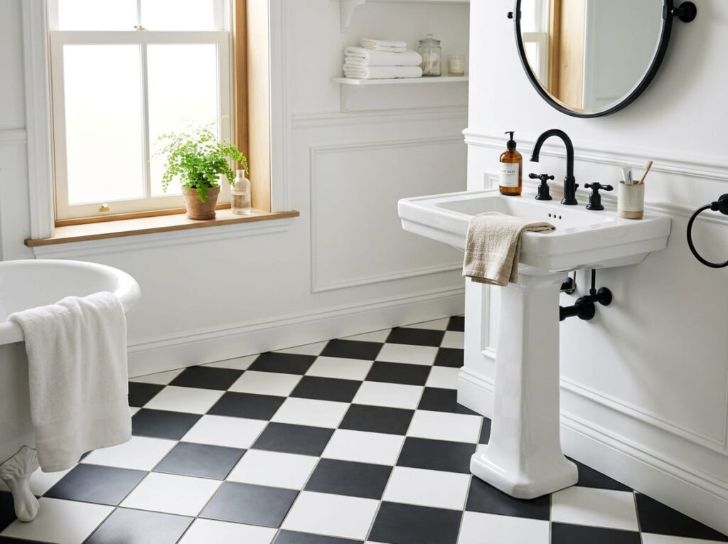 Black and White Checkerboard Floors That Never Go Out of Style