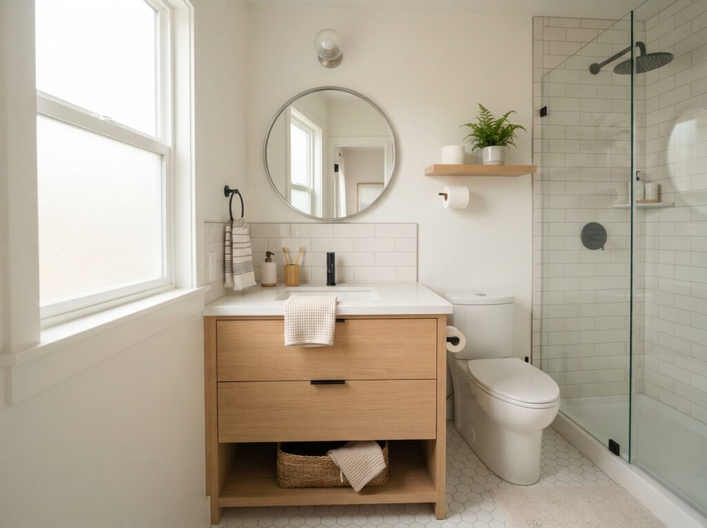 Small Vanity With Simple Finishes