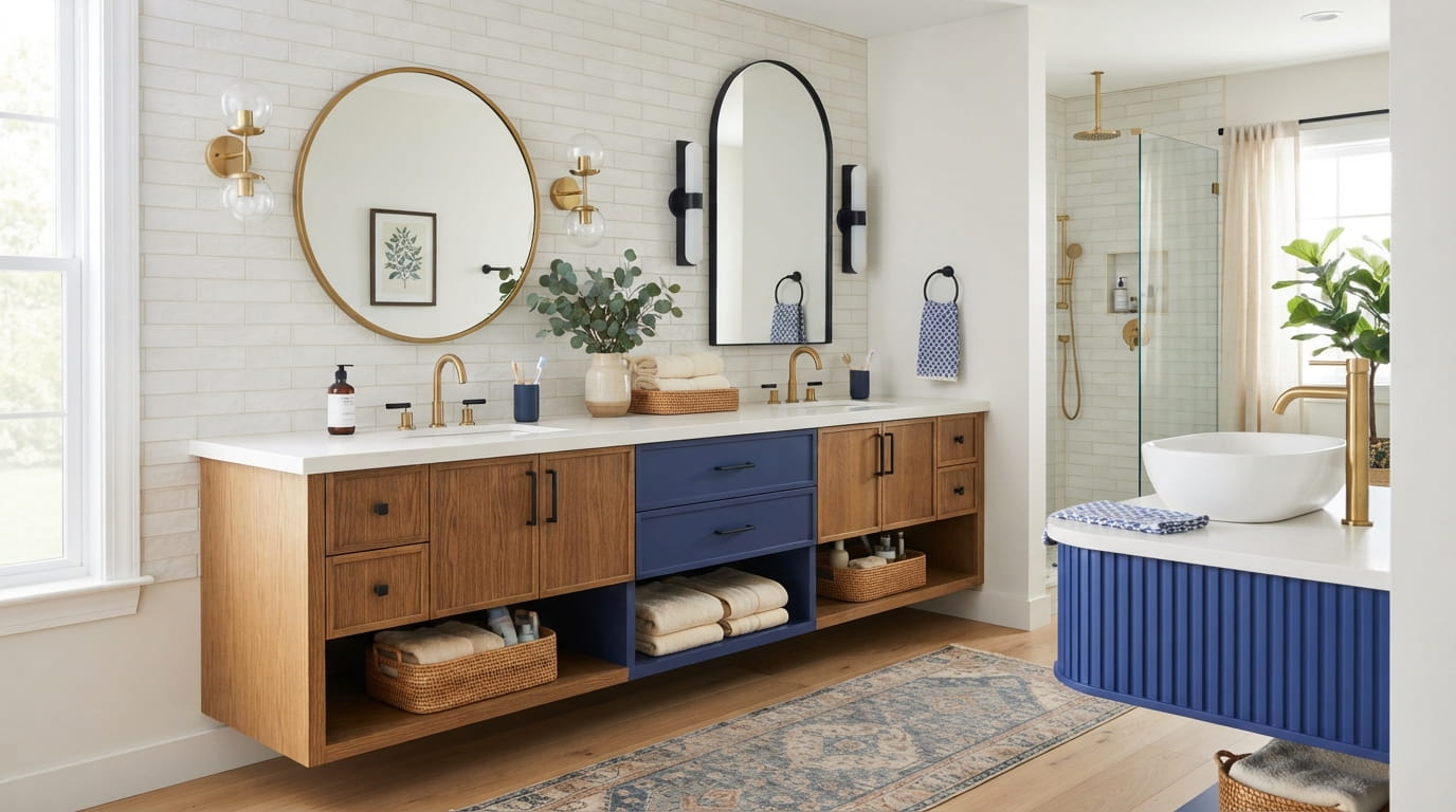 Remodeled bathroom vanity design