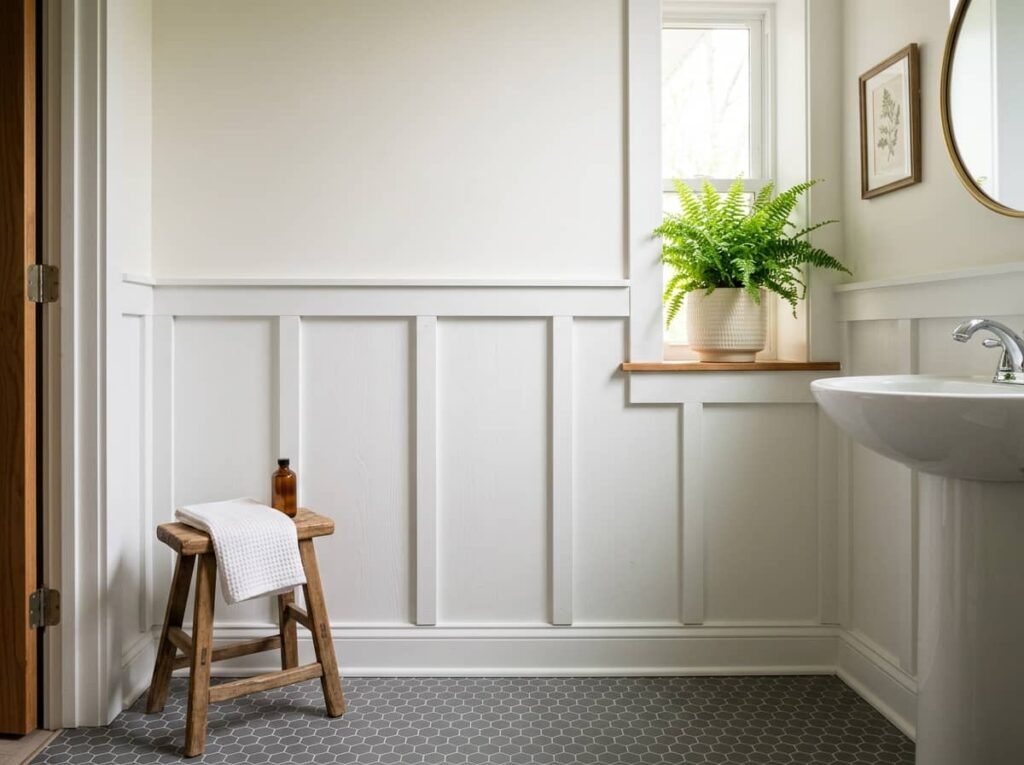 Add Board and Batten to the Bottom Half of One Wall