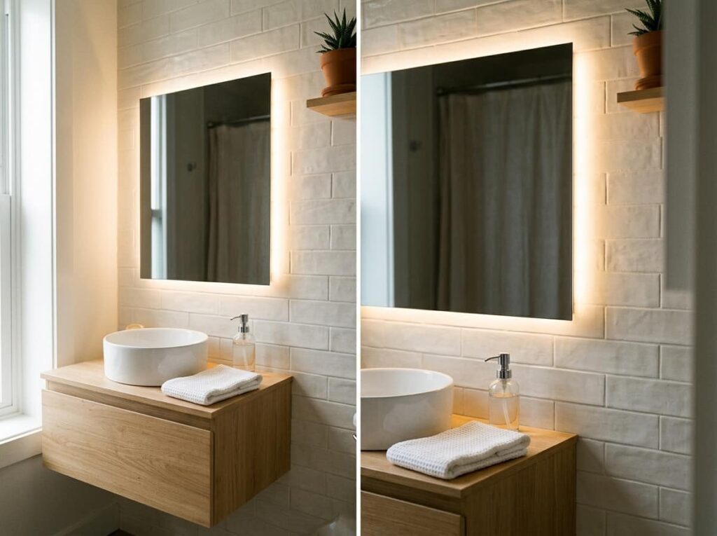  Layer a Backlit Mirror as a Soft Fill Light Without Adding Glare