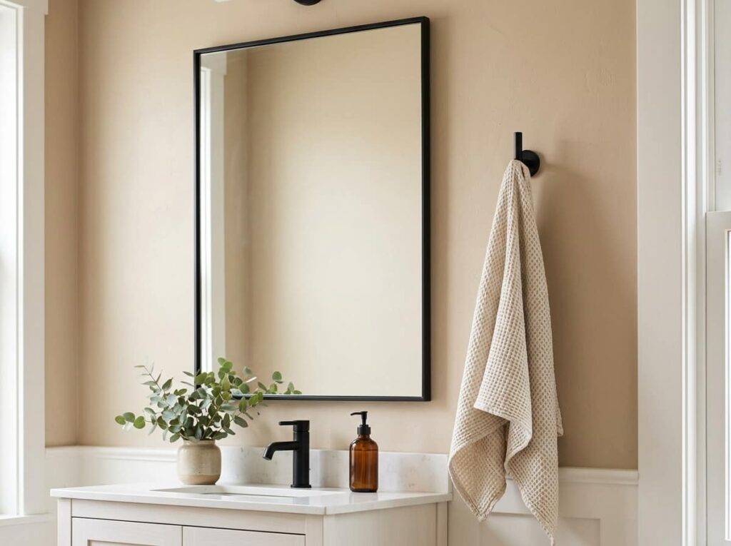 Biscuit Beige with Soft White and Warm Black Accents