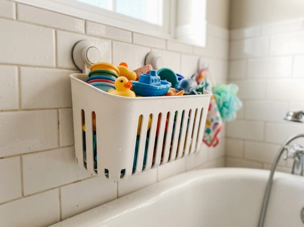 A Draining Toy Bin So Bath Toys Don’t Grow Mold