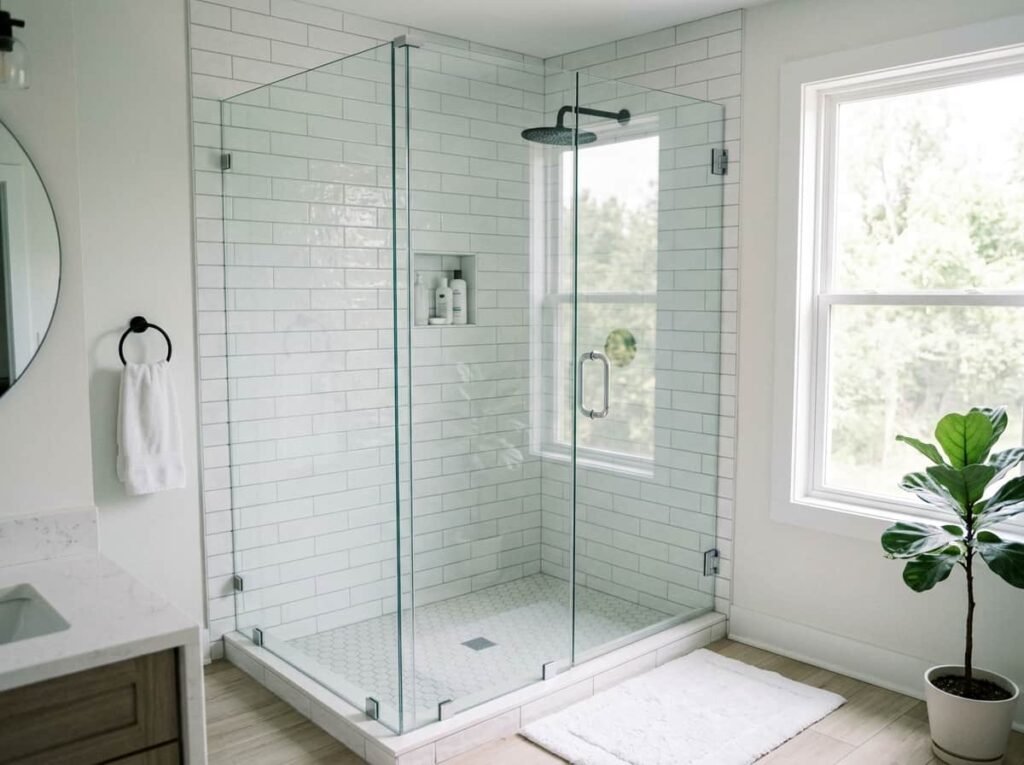 The Frameless Shower Swap That Made an 80s Stall Disappear