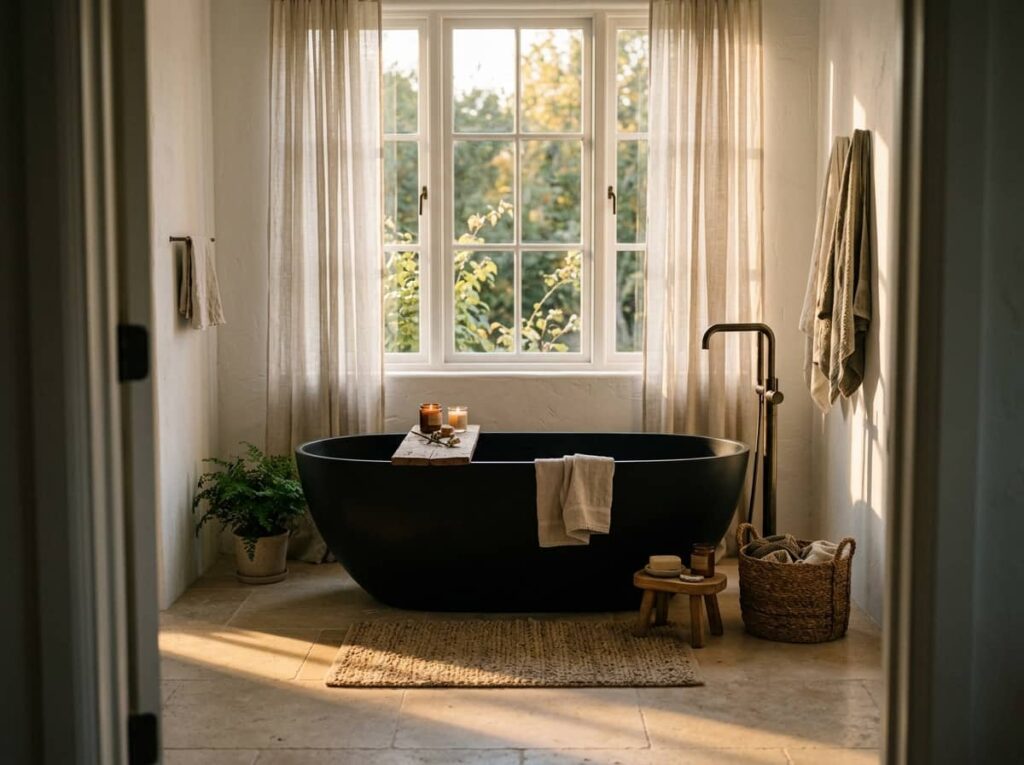 Freestanding Black Tub
