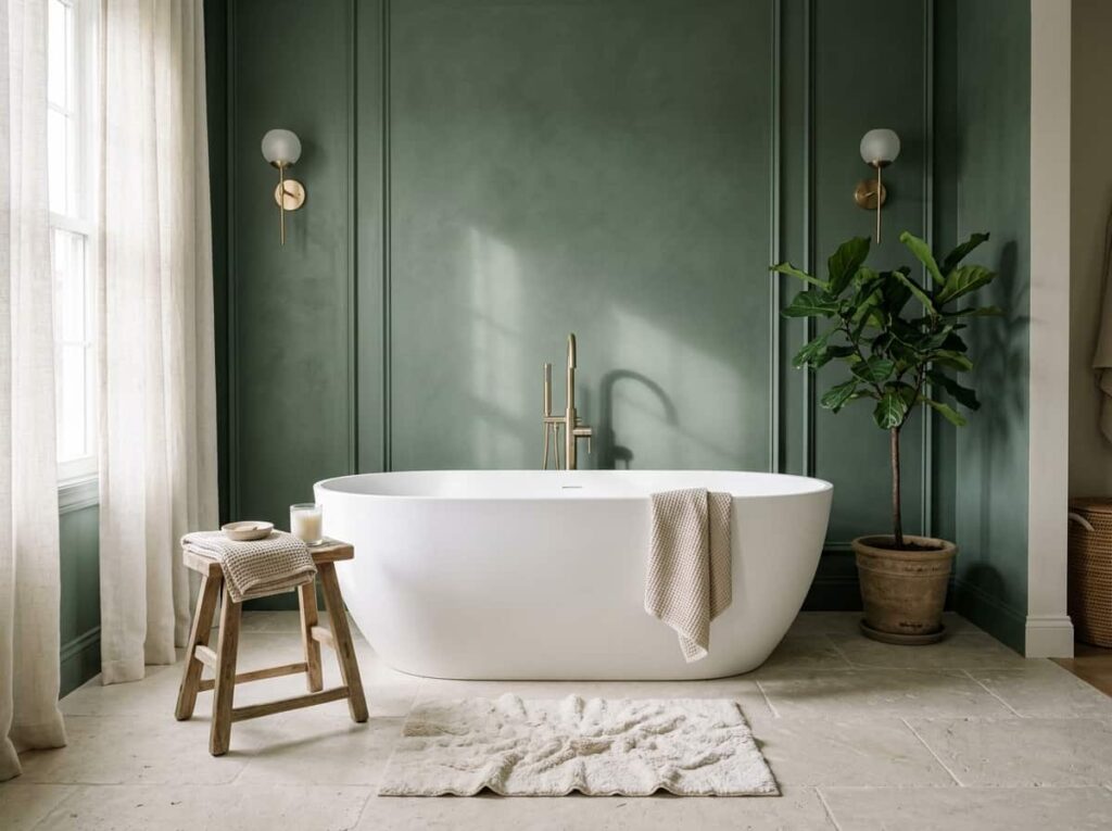 Freestanding Tub + Accent Wall