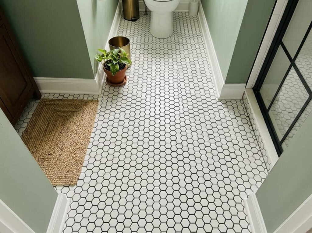 Hex Tile + Dark Grout