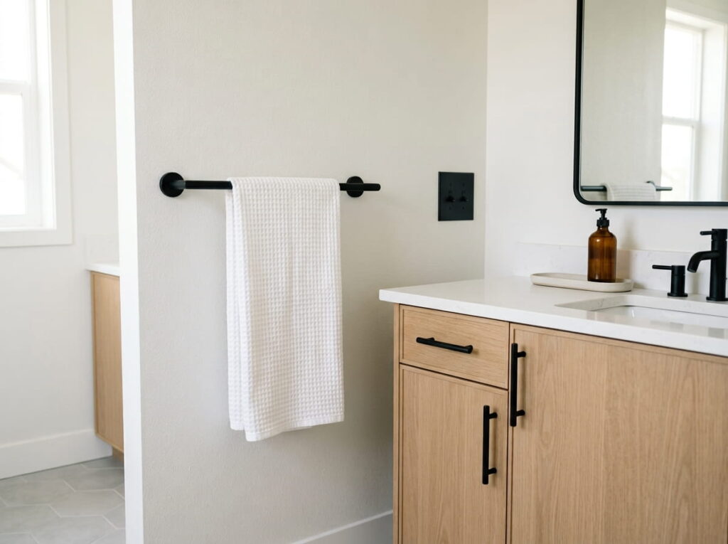 The Hardware Finish Rule That Pulls a Mismatched Bathroom Together