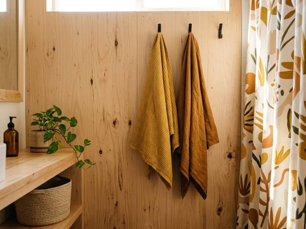 Mustard And Ochre Accents With Light Birch Wood