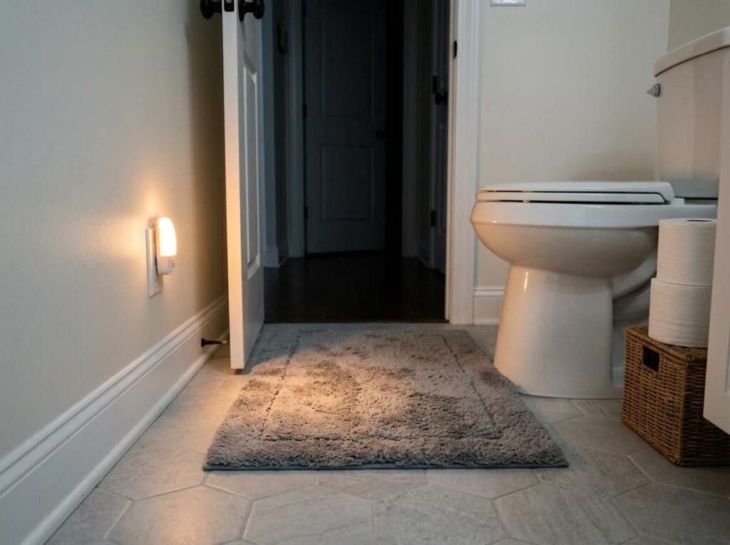 Light the Toilet Area Separately with a Low Motion Sensor Night Light