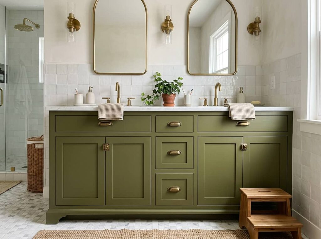 Olive Green Cabinetry Instead of White