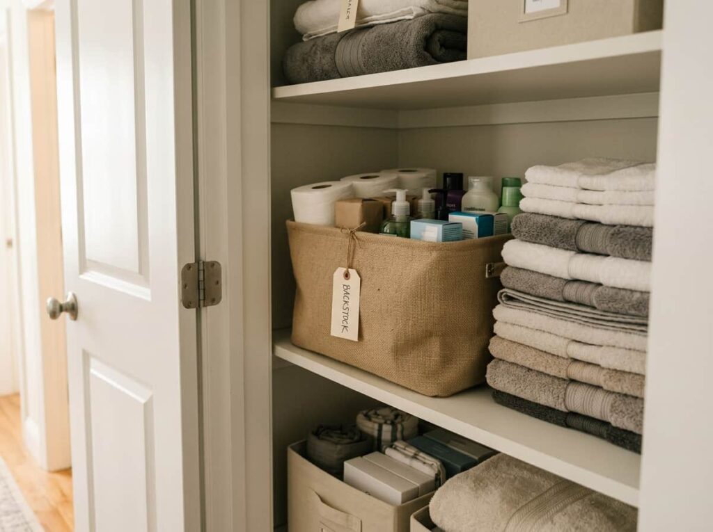Keep Backstock Supplies Somewhere Other Than the Bathroom