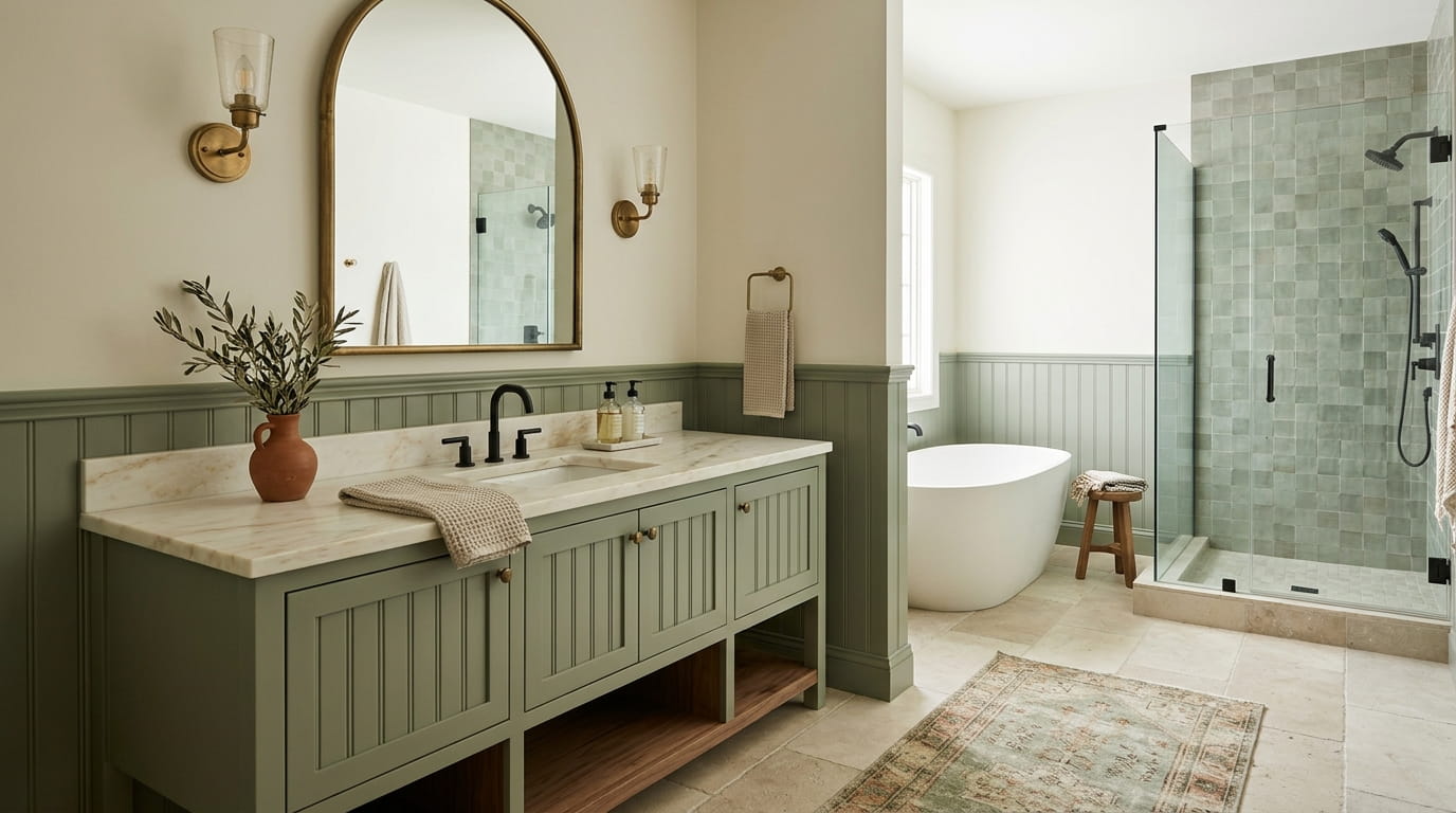 13 Sage Green Bathroom Ideas for a Calming, Collected Space