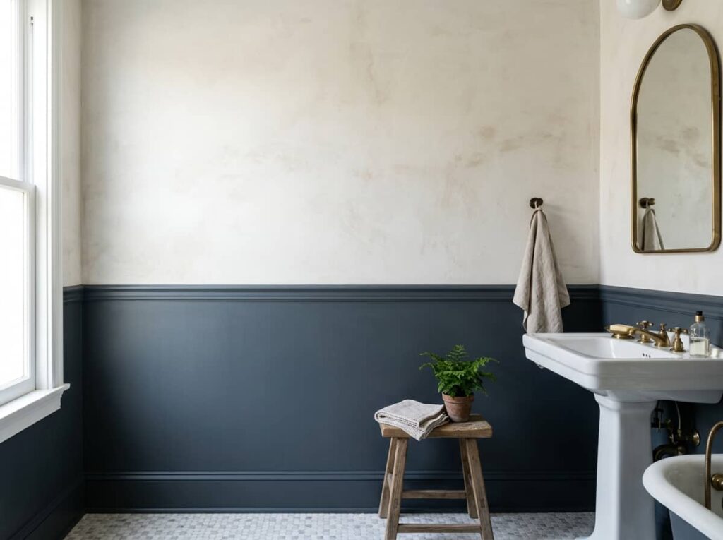 Split Wall: Dark Below, Light Above