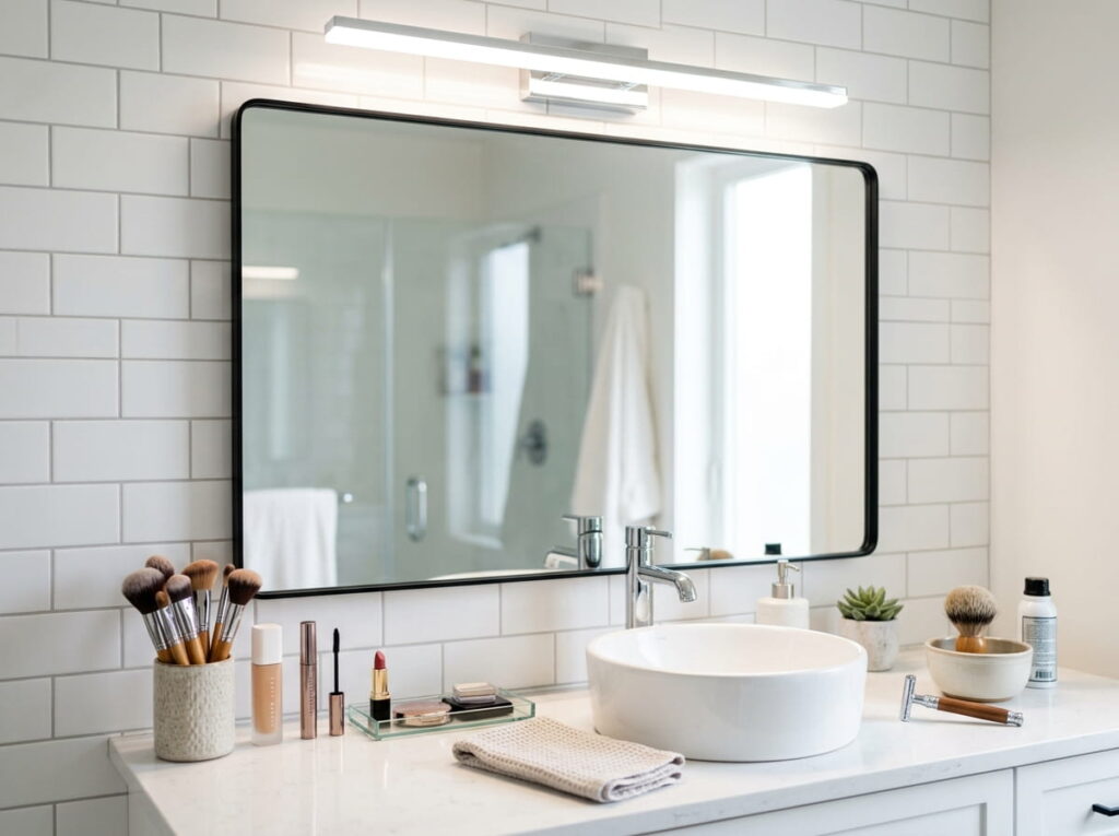 Bright 4000K Overhead Lighting for Makeup and Shaving